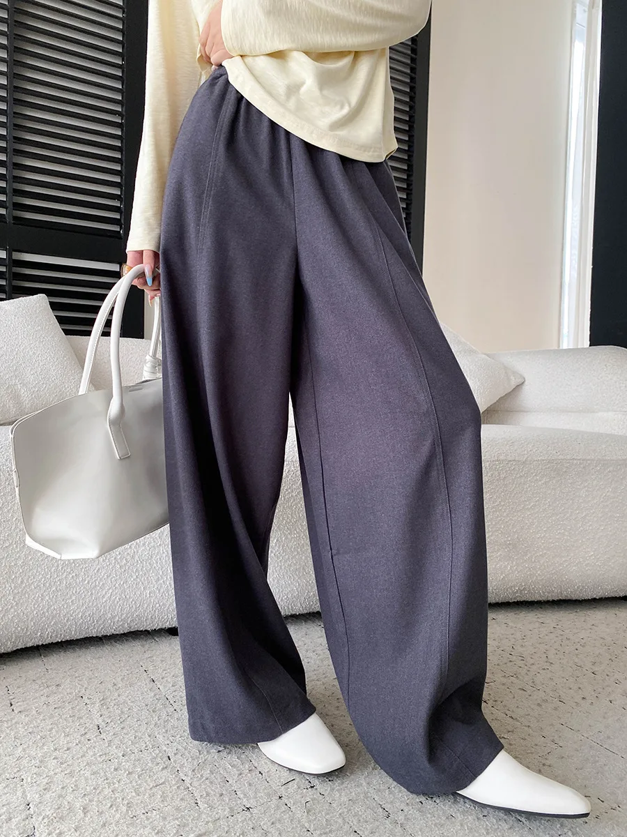 Autumn new casual relaxed atmosphere with elastic waist, slimming and loose casual wide leg pants