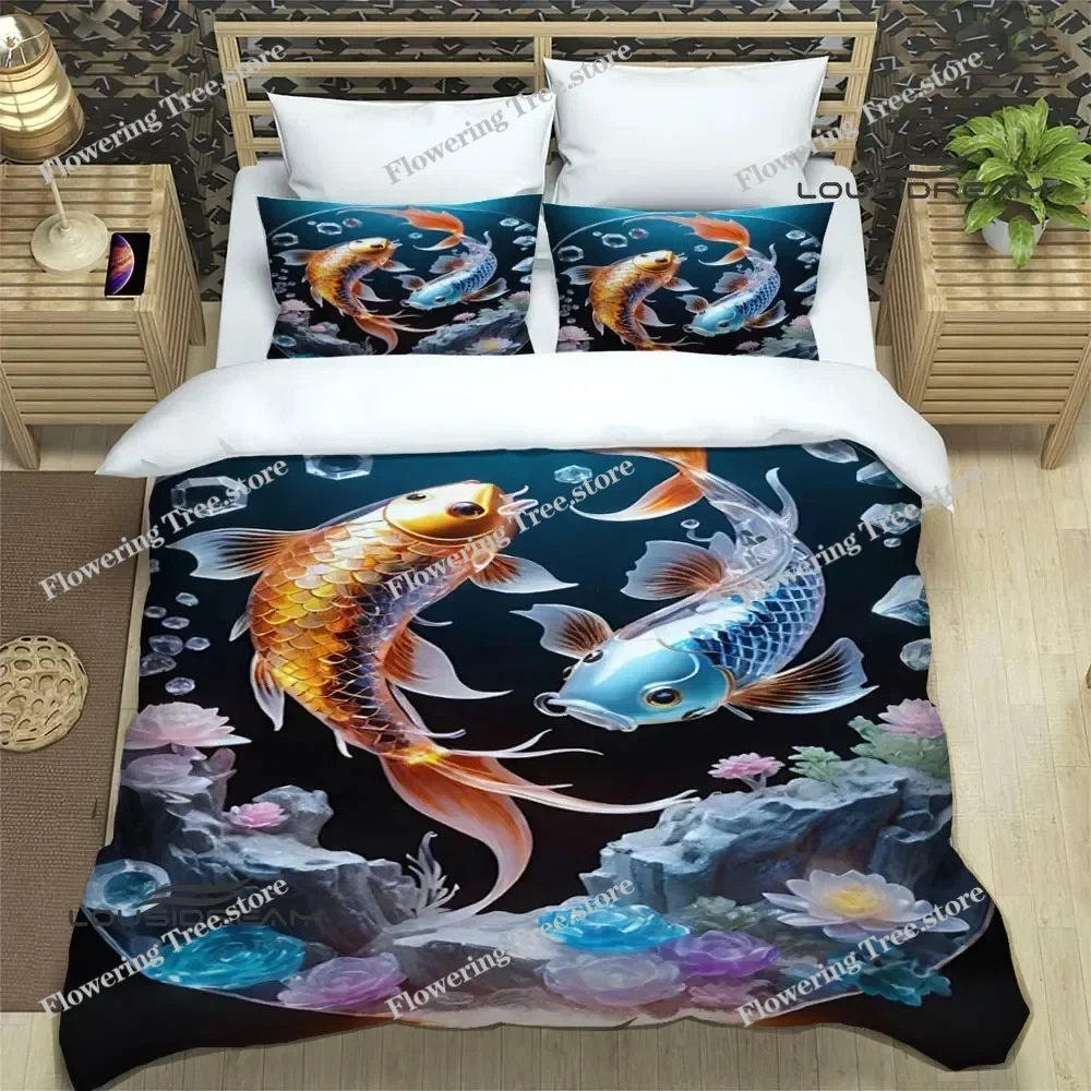 

3D Fish Cute Printed Bedding Sets Exquisite Supplies Set Duvet Cover Bed Comforter Set Bedding Set Luxury Birthday Gift