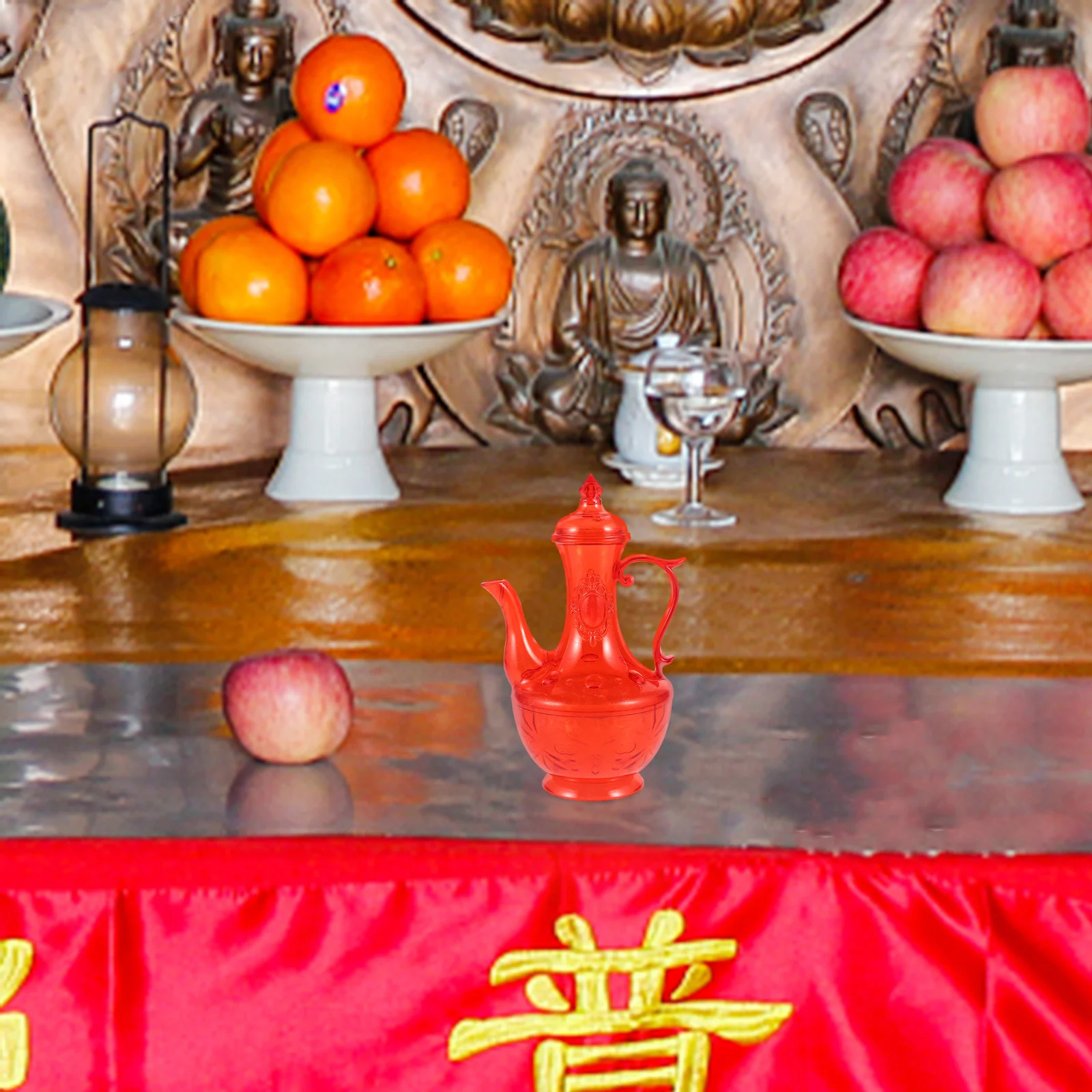 

Translucent Buddha Offering Pot Vintage Plastic Kettle Small Capacity Water Jug Buddha Decor for Buddhist Temple Rituals