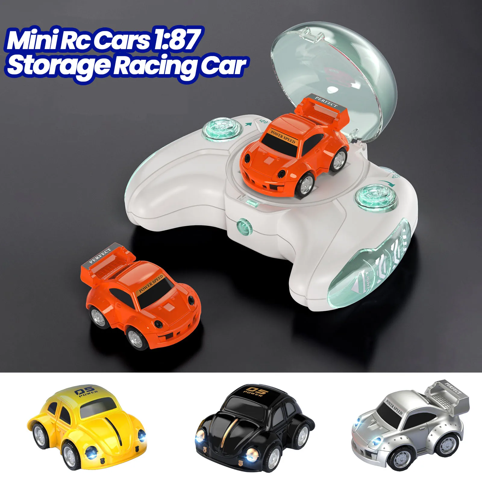 Mini carros rc 1:87 armazenamento de carro de controle remoto carro de corrida deriva 2.4g som e luz sem fio brinquedos portáteis para meninos crianças presentes