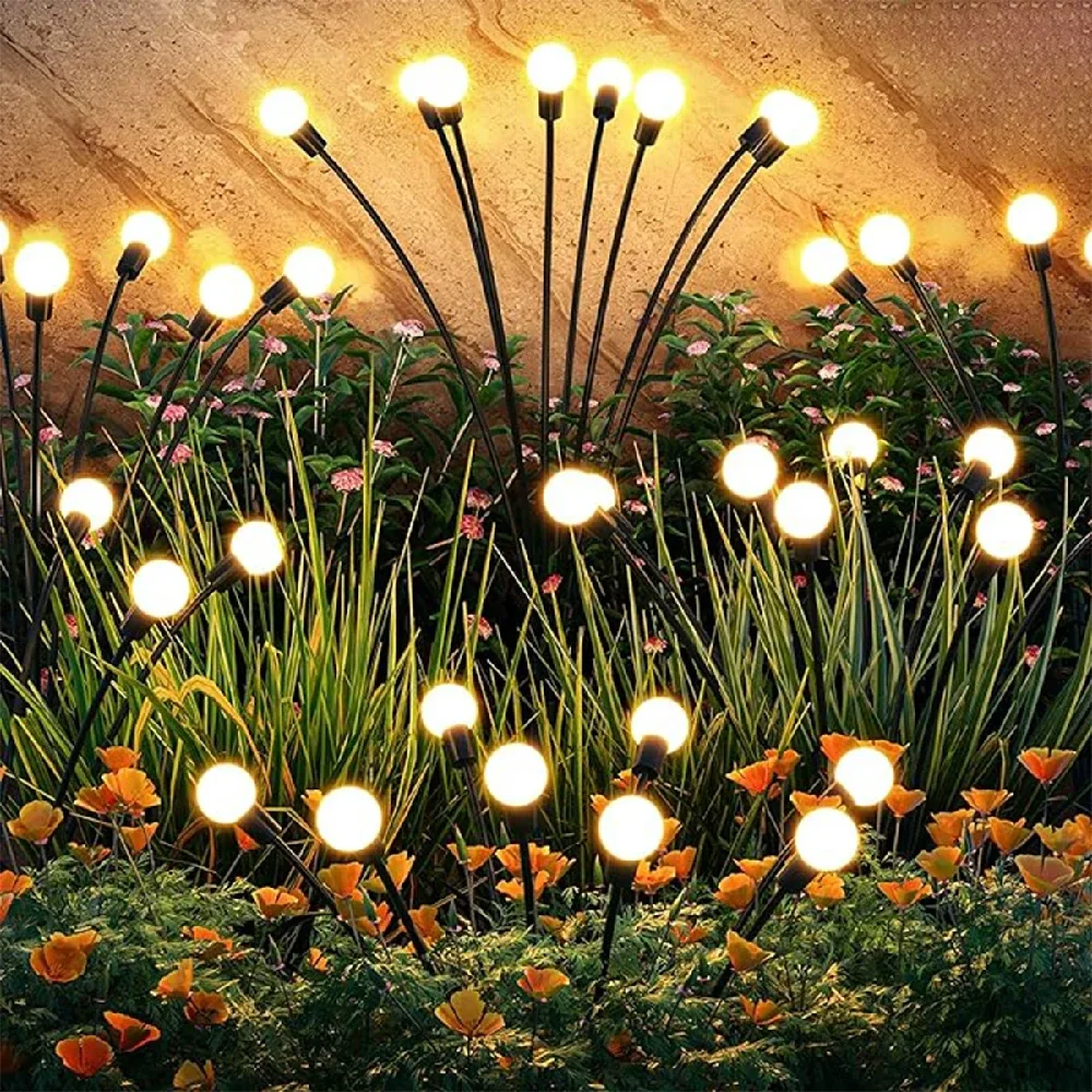 

10LED Solar Firefly Light Outdoor Waterproof Garden Lights Power Firefly Lights For Patio Pathway Decoration 4/8Led Color/Warm