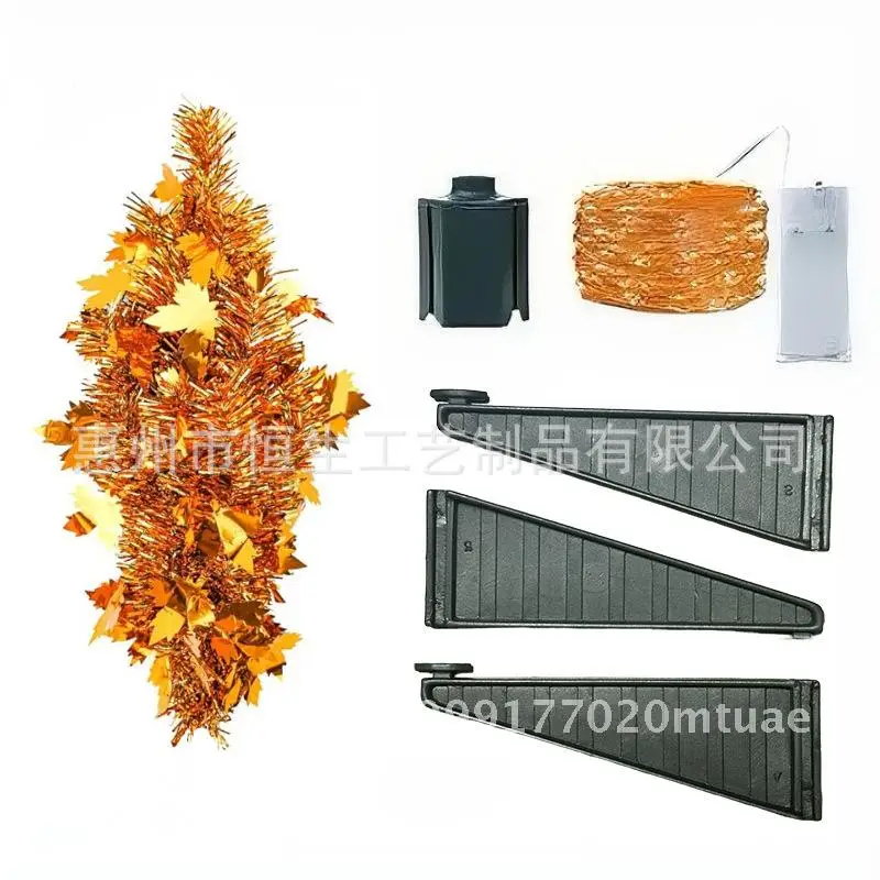 Thanksgiving Golden Maple Leaf Tree 15-Inch Height 12-Inch Width Christmas Home Desktop Decorations American Style Plastic