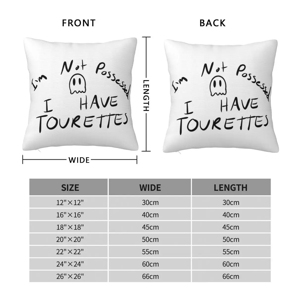 I'm Not Possessed I Have Tourettes Square Pillowcase Pillow Cover Polyester Cushion Comfort Throw Pillow for Home Living Room