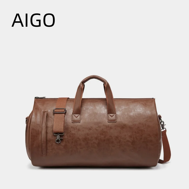 

AIGO Men Business Travel Bag Waterproof Oxford Garment Pack Large Capacity Shoulder Bags Multi-pocket Luggage Сlothes Storage