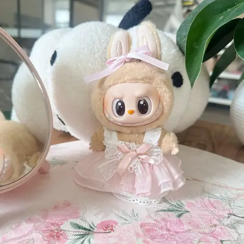17cm Labubu/mokoko 인형 옷 복장 의류 후드 인형 의류 인형 액세서리 귀여운 장식