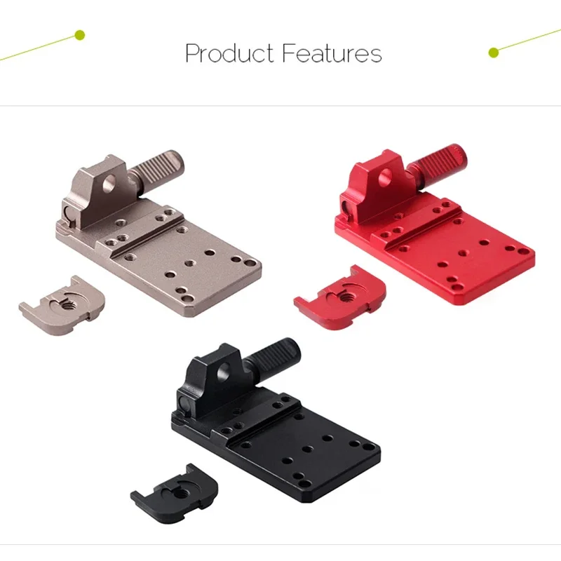 Universal Tactical Rear Sight Scope Mount Plate Base Red Dot Scopes Adapter Fits All Glock Except 21/42/43 Handgun Pistol Caza