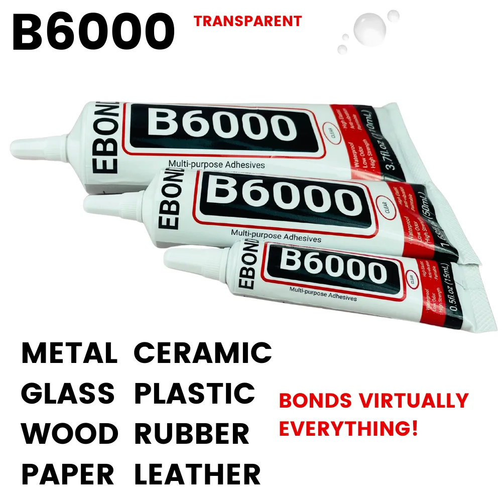 B6000 15ML 25ML 50ML 110ML Clear Contact Phone Repair Adhesive Multipurpose DIY Glue With Precision Applicator Tip