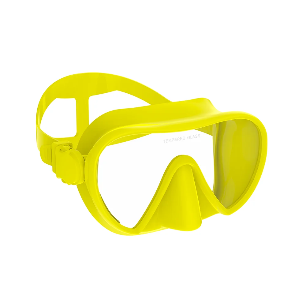 Rahmenlose Maske zum Tauchen, Schnorcheln, perfekte Dichtung, Silikonrock, Panorama-Schwimmbrille aus gehärtetem Glas, geeignet für Erwachsene – Detail 9