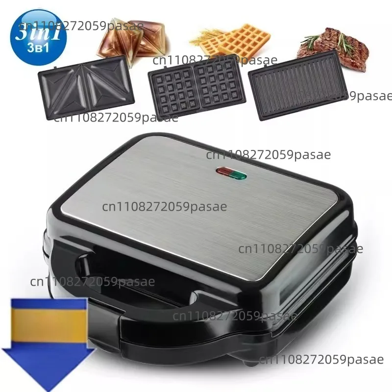3-In-1 Breakfast Maker Portable Sandwich Waffle Maker Steak Maker Toast Bread Baking