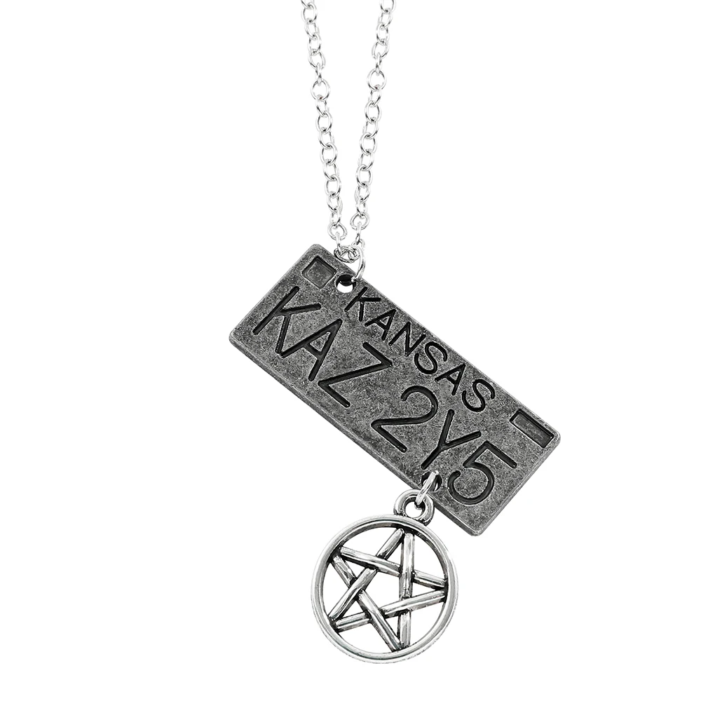 Supernatural Dean License Plate Pendant Necklace - New Movie Jewelry Vintage Fashion Gift for Fans Souvenir