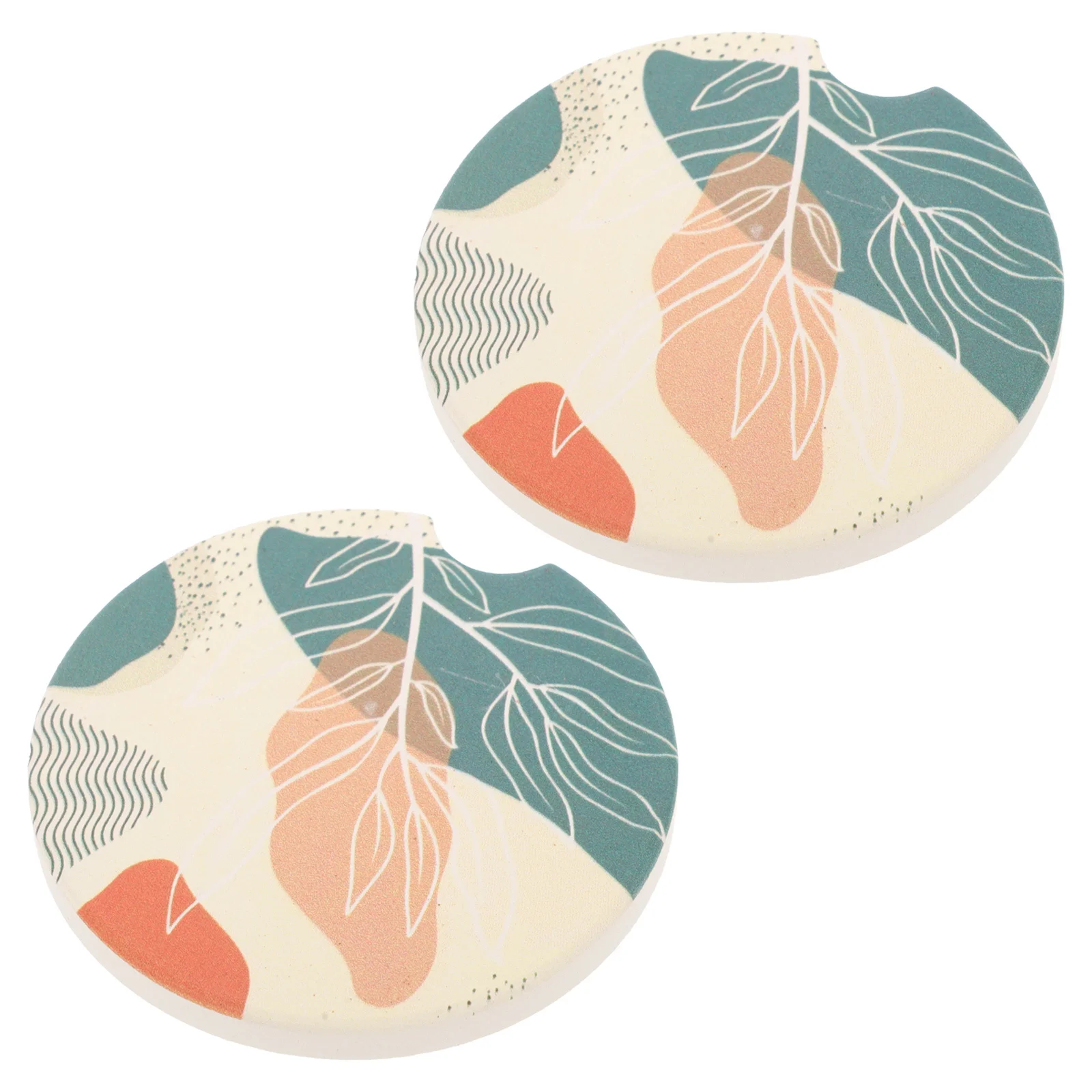 

2Pcs Bohemian Car Cup Coasters Ceramic Anti-Slip Holder Inserts Stylish Vehicle Interior Accessories for Women Drivers