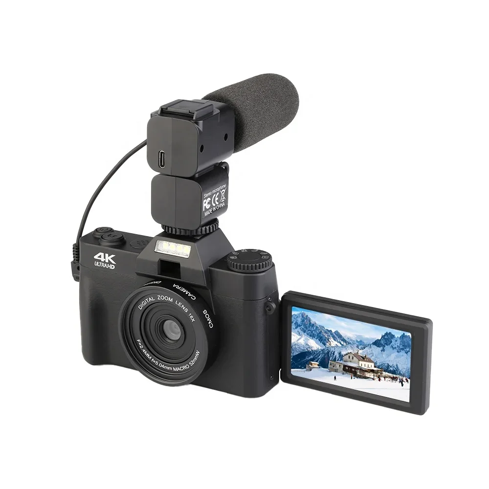 

Portable Auto Focus 4k30fps Ultra-High-Definition Video s 4k Professional Digital s For Photography With Led Light