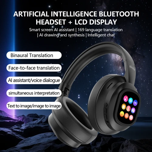 Imagen 2 del producto Siindoo-auriculares inalámbricos con pantalla táctil desmontable a todo Color, JH-822Plus, asistente IA, función de traducción de Chat inteligente BT5.4