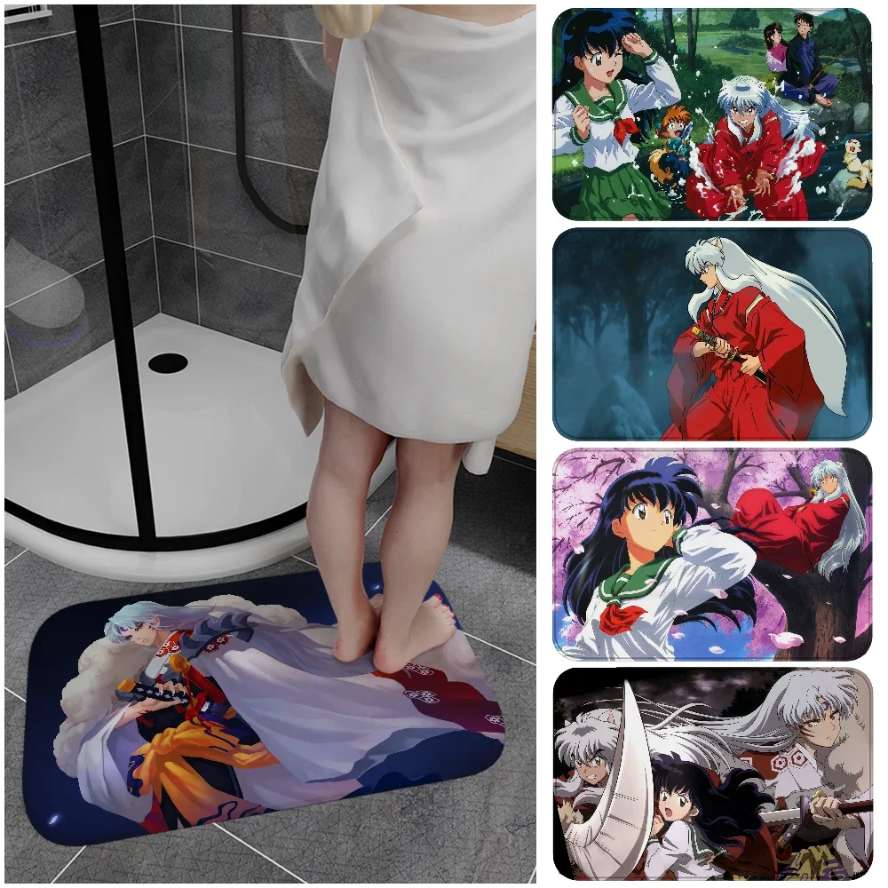 

Inuyasha Anime Door Mat Washable Non-Slip Living Room Sofa Chairs Area Mat Kitchen Doormat Area Rug