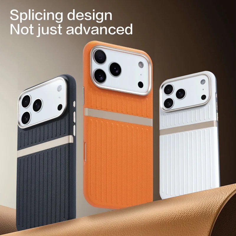 

Suitcase Style Case For iPhone 17 16 15 14 13 Pro Max Air Strong Magnet Embossed Textured Leather iphone17 Case Cover