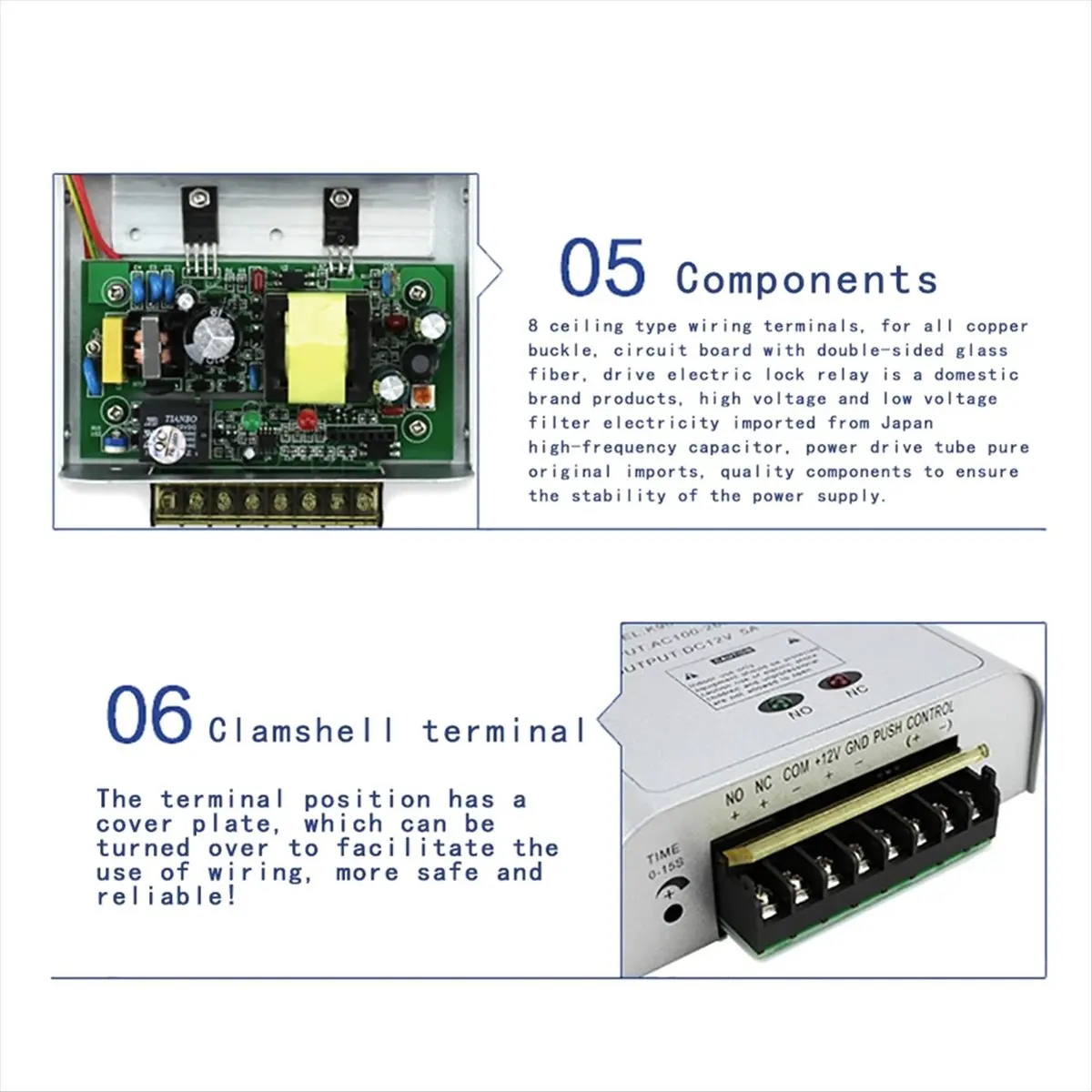 

(ABGQ) Мини-контроллер питания для систем контроля доступа 100-260В, адаптер питания с задержкой времени для систем контроля доступа 12В 5А