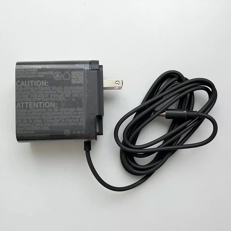 25.6V 0.8A 1Pcs New For Roborock Handheld Cordless Vacuum Cleaner H6 H7 Power Adapter BTC03RR US Plug Parts