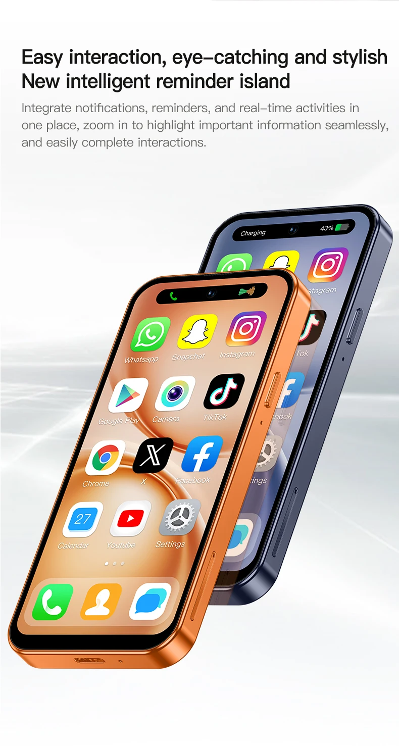 ONEMYTH A19 Pro 3.95" Full Screen 4G LTE Mini Smartphone 2GB RAM 16GB ROM Android 10 Dual SIM 2000mAh Elderly Small Phone