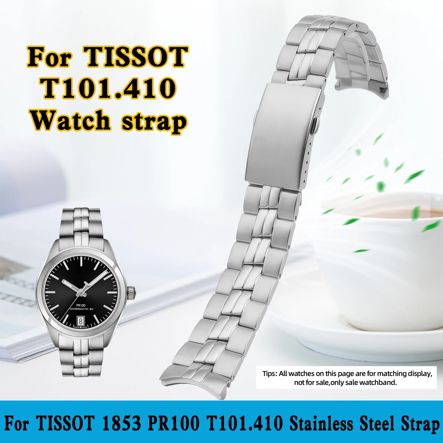 For Tissot 1853 T101410 Stainless Steel Bracelet  Men's T010.417 PR100 Waterproof Metal Watch Band T101 Strap 20mm Watch Chain
