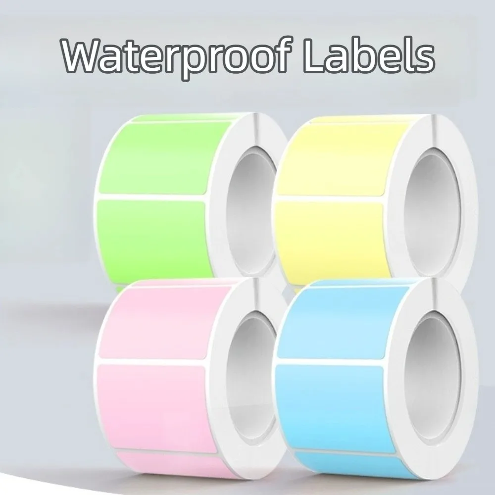 200pcs Self Adhesive Label Stickers Waterproof Solid Color Label Paper Tear-proof Handwritable Name Stickers Home Accessories
