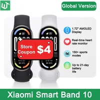 Xiaomi Mi Smart Band 10 versión Global 1,72 ""AMOLED monitoreo de salud 21 días batería 5ATM impermeable Smartwatch pulsera deportiva