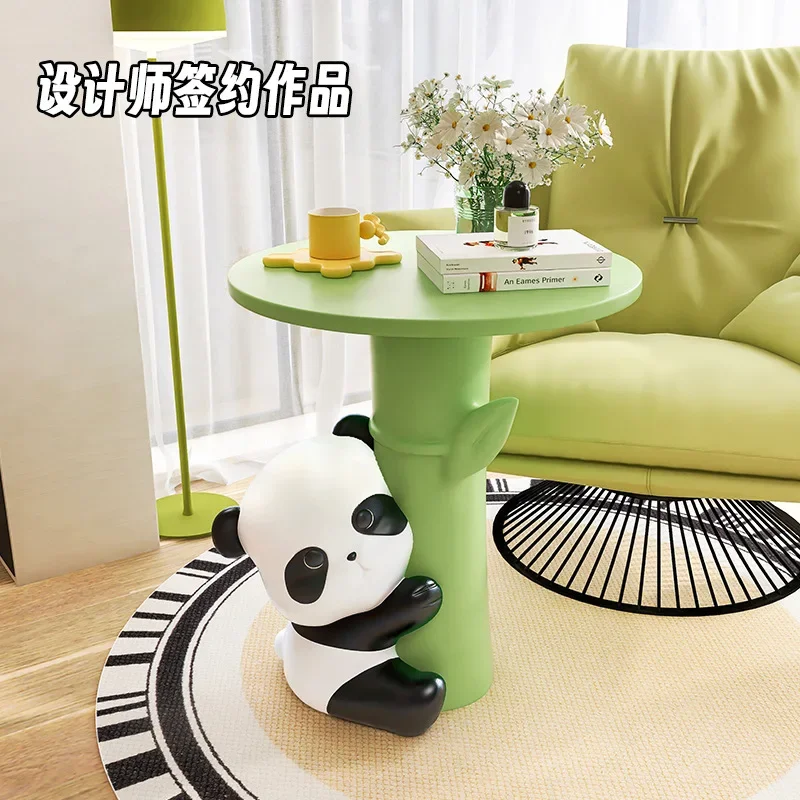 Panda bedside table cute bedroom shelf small coffee table cream wind creative children's bedside table