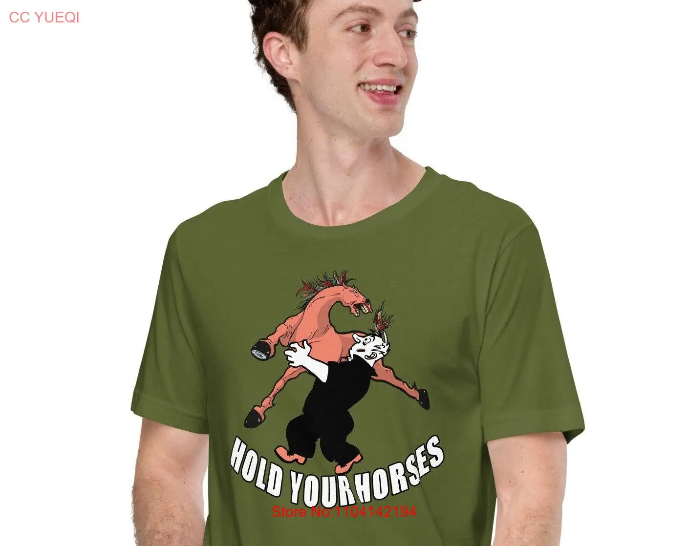 Hold Your Horses T Shirt Antimeme Funny Meme Vintage Retro AdulT long or short sleeves