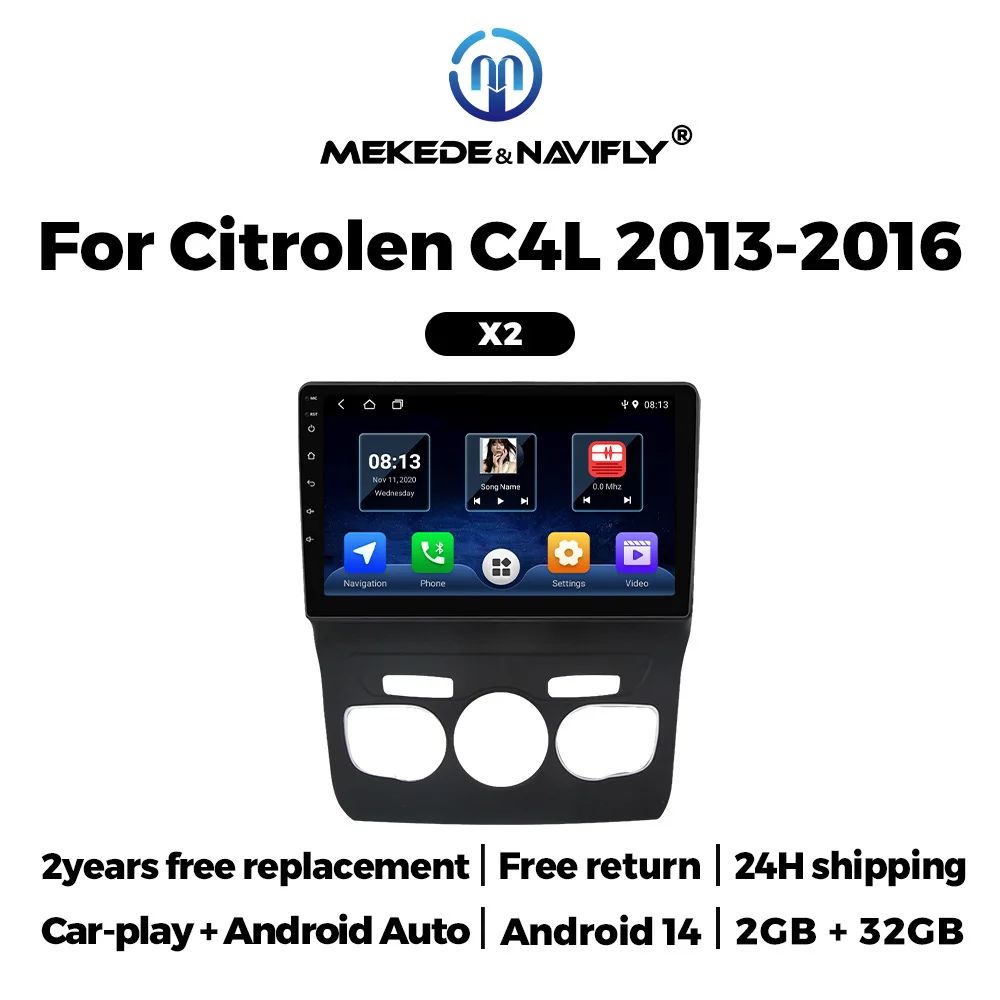 

Navifly 2025 New Android Car Radio For Citroen C4 C4L DS4 2013-2016 Carplay Multimedia Video Player Stereo Autoradio Navigation