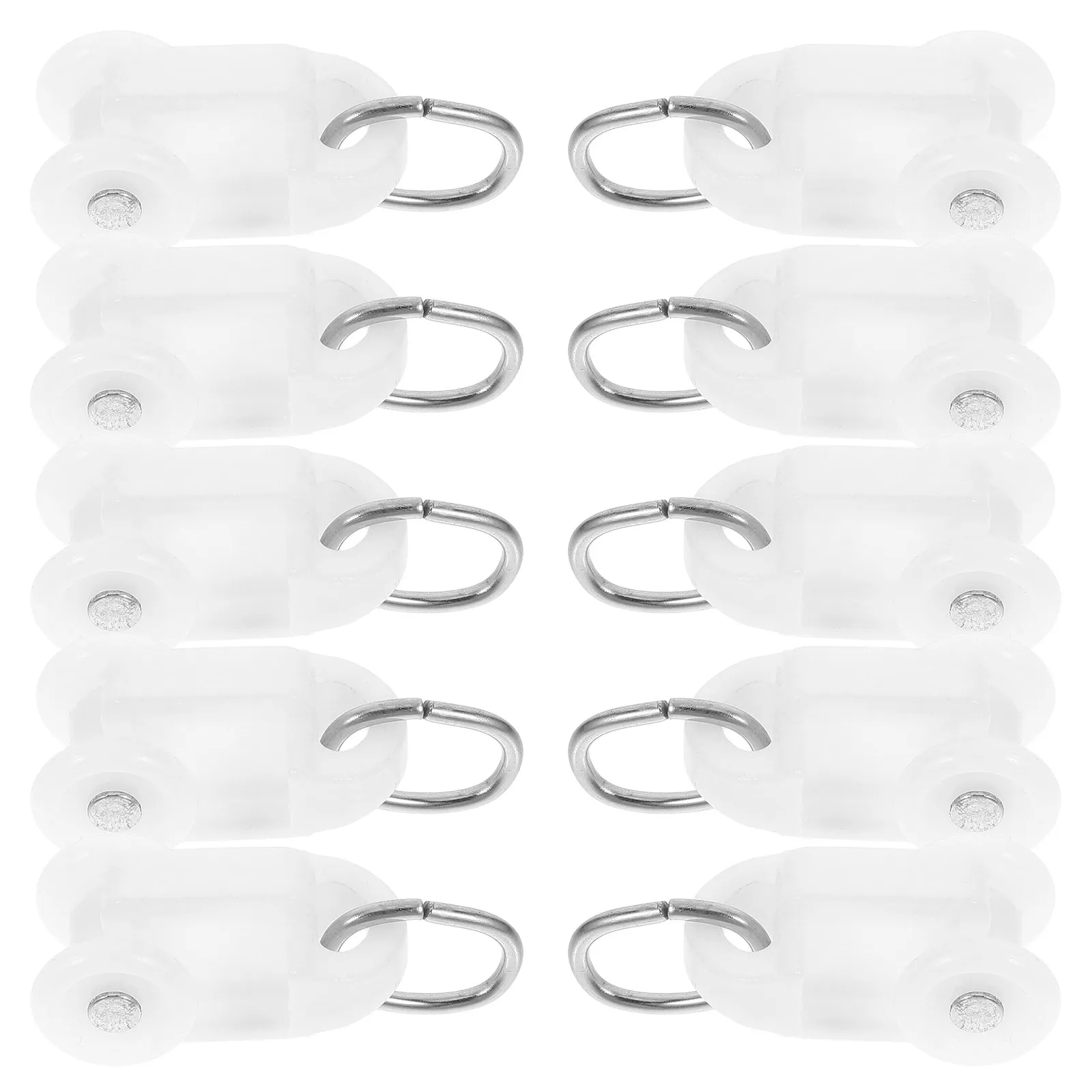 50 pièces, crochet à faible bruit pour rail de rideau en forme de L, corps en PE robuste, noyau en acier inoxydable, roulement fluide, suspension stable.