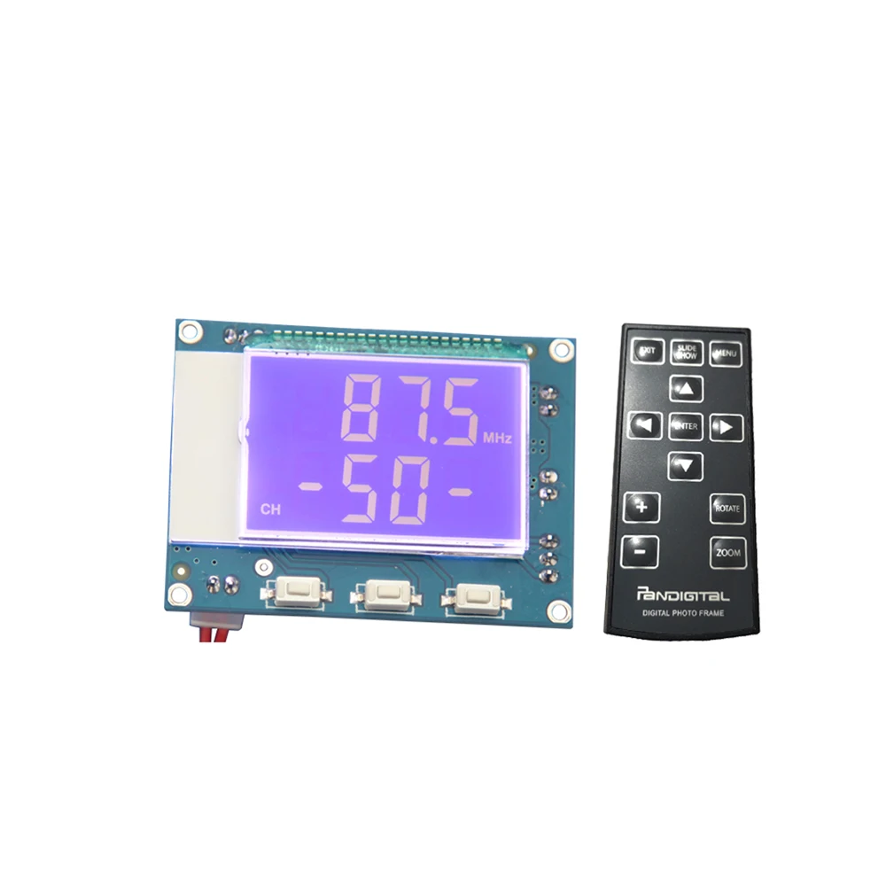 76-108Mhz FM Stereo Receiver Module FM Radio Receiving Board LCD Digital Display Frequency Campus Broadcast + Remote Control