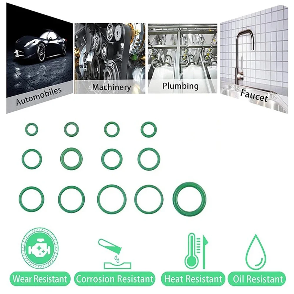 270Pcs O-Type Sealing Rubber Rings for Automotive Air Conditioning Compression Confidential Seals Maintenance Rubber Accessories