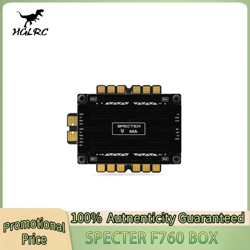 

HGLRC SPECTER F760 BOX Integrated Stack F722 MINI V2 MPU6000 BL32 60A 3-6S ESC Flying Tower STM32F722 Processor for RC FPV Drone