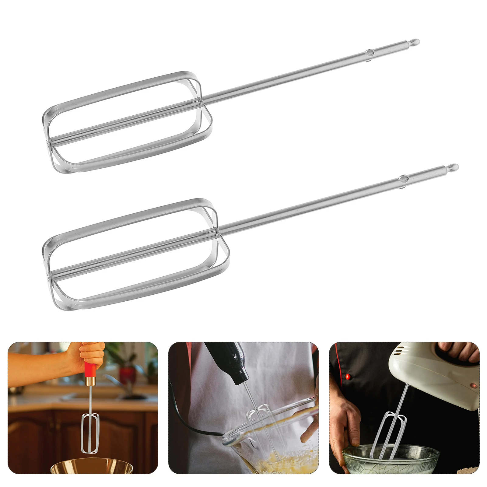 

2pcs Egg Beater Accessories Universal 304 Stainless Steel Egg Beater And Dough Beaters 4 Blades 12 Wires Mixer For Kitchen