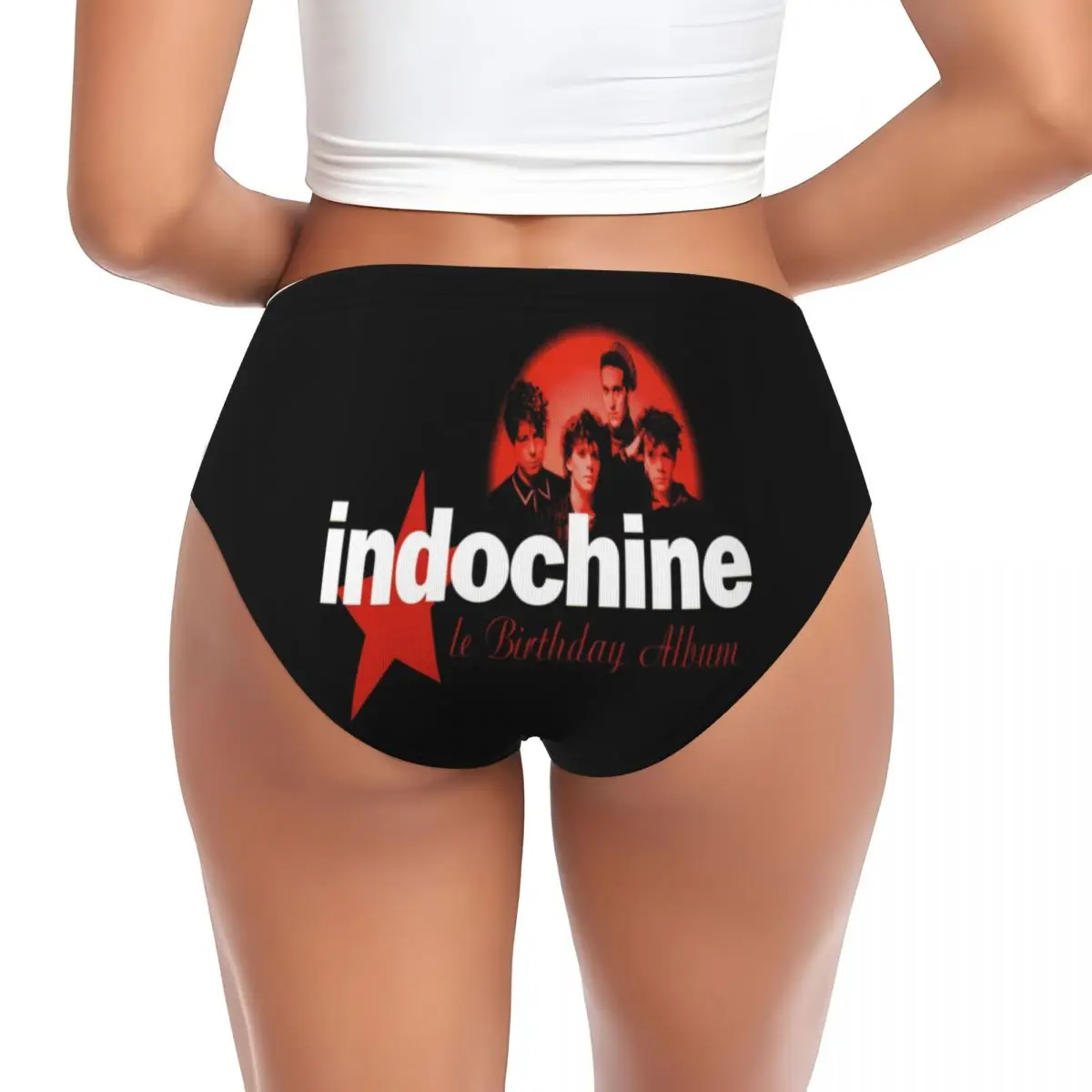 Custom Womens Indochine Brief Panties Female Soft Pop Rock Underwear Underpants