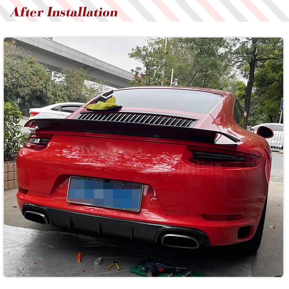 Prepregd DRY CARBON Rear Trunk Racing Spoiler Boot Wing For Porsche 911 991.1 991.2 2012-2018 Rear Trunk Wing Lip