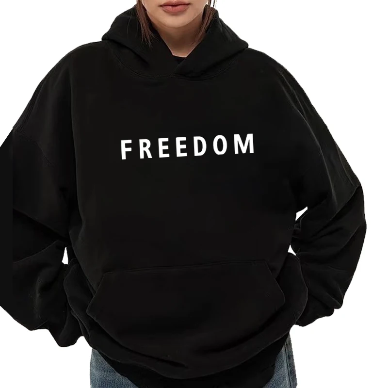 

Freedom Charlie Kirk Loose hoodie men women fashion vintage Long sleeve Sweatshirt with print Graphics oversized hoodie unisex