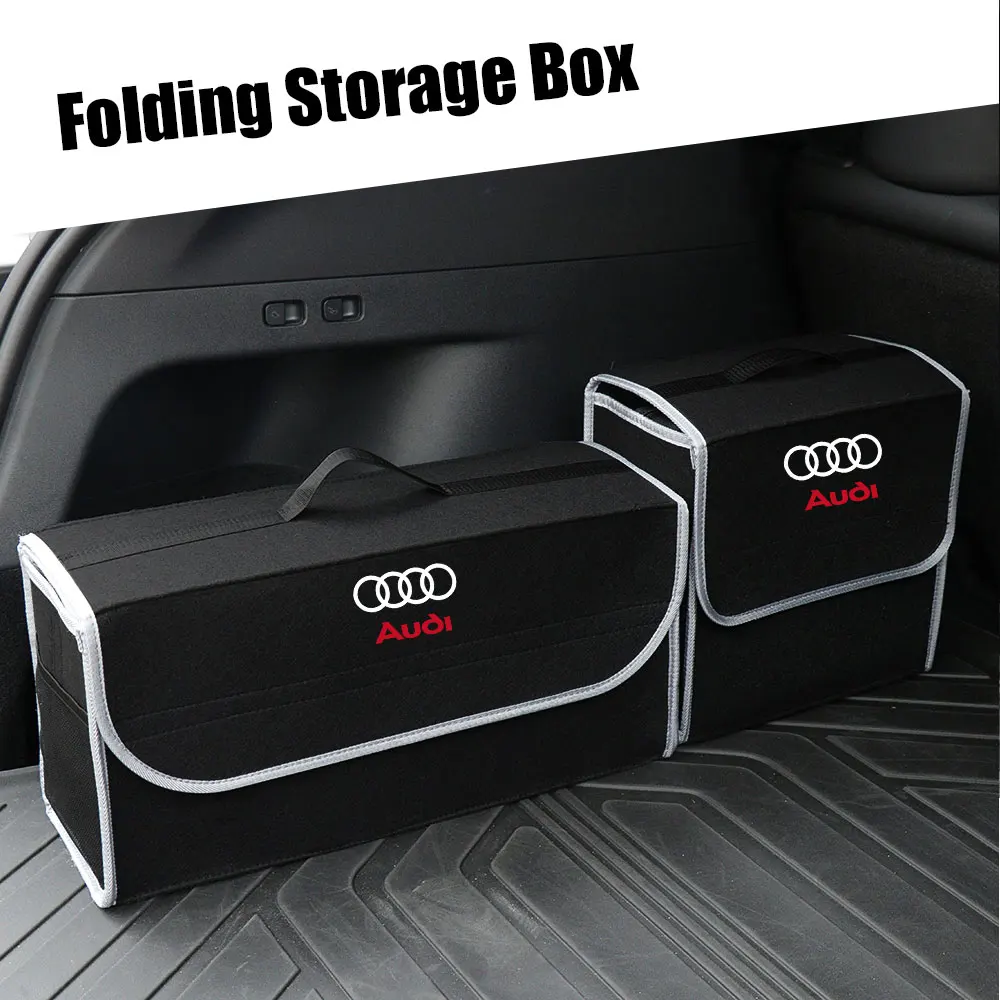 Car Large Folding Anti Slip Storage Bag Trunk Organizer Interior Accessories For Audi Sline A4 b8 b6 b7 b9 A3 8p 8v A6 c7 c6 A5