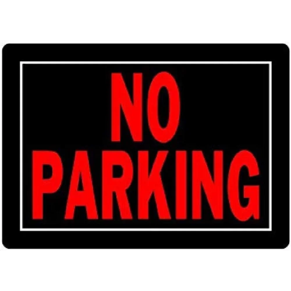 High - End Aluminum No Parking Sign. Black & Red, Highly Visible. Perfect for Clear Parking Marking.