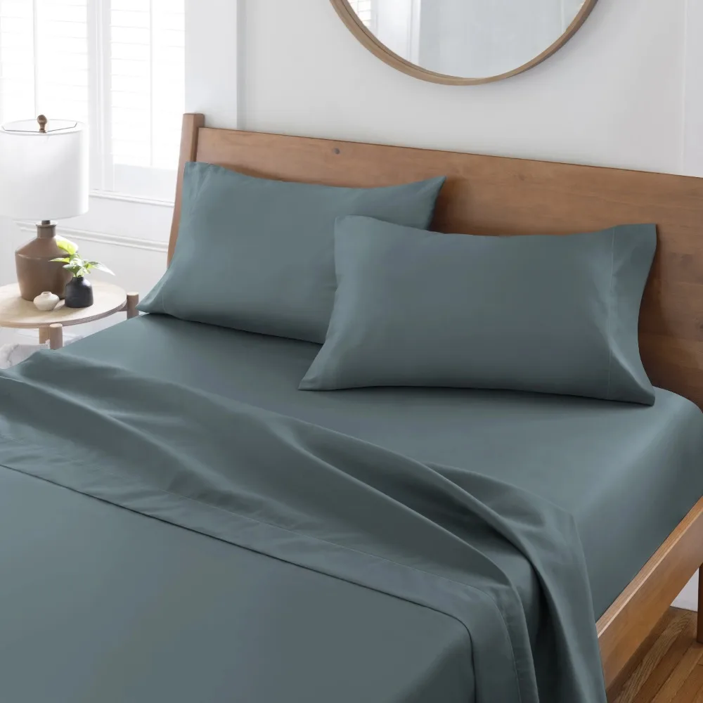 

400 Thread Count Blue Performance Pillowcase Set, Standard/Queen (2 Count), Machine wash warm, gentle cycle. Tumble dry low