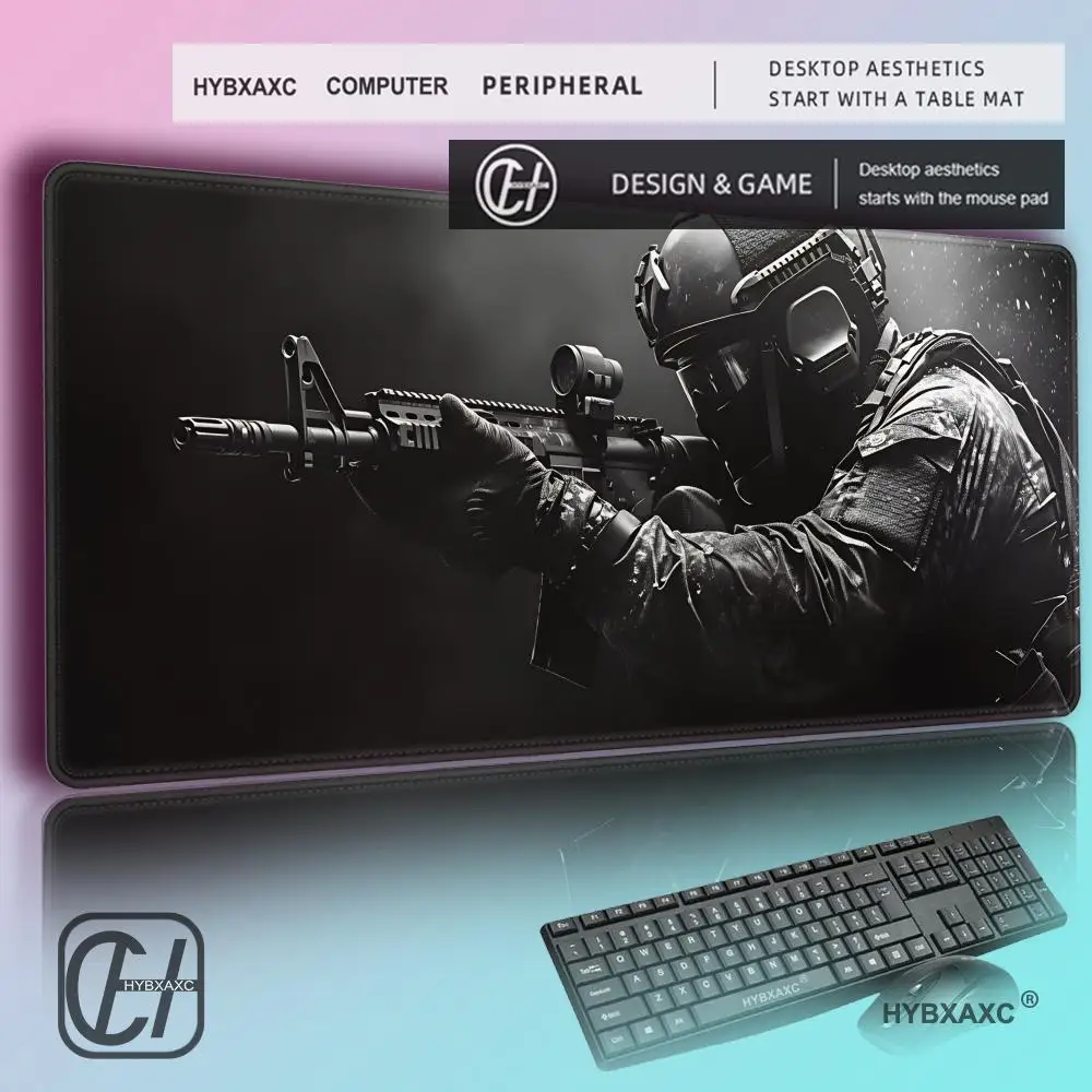 

HYBXAXC Soldier Warrior Mouse Pad Rubber Non-Slip PC Computer E-Sports Game Desk Mat Keyboard Pad Durable Mat Office Gaming Mat