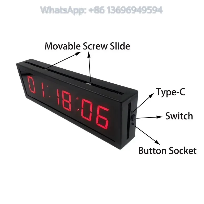 Countdown Timer Double-sided Display Rechargeable Switch Led Digital Years Days 1.8-inch 6-digit Led Timer