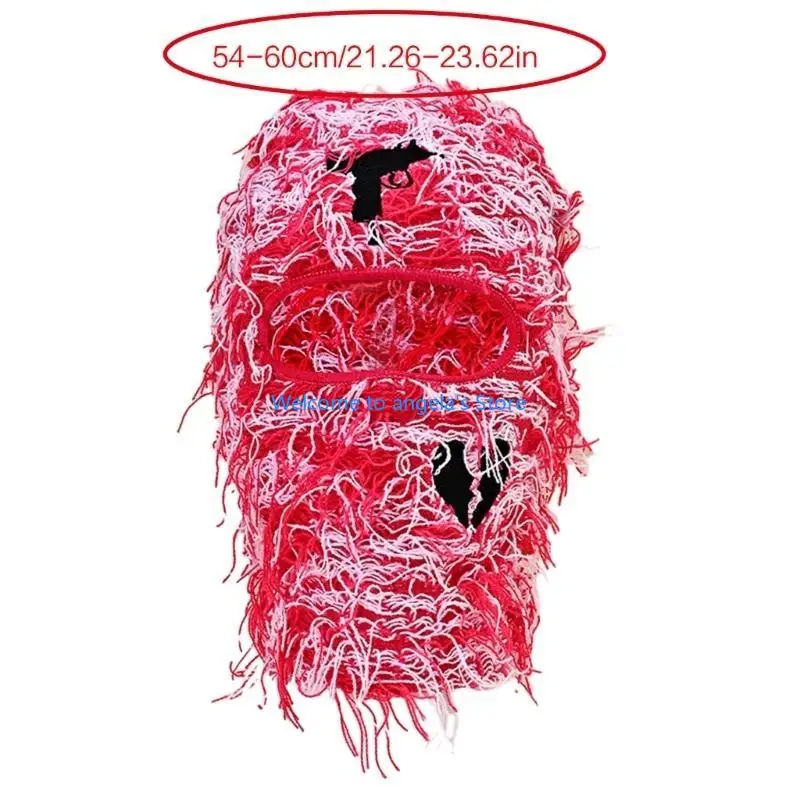X4YC Wacky Balaclava หมวกสำหรับผู้ใหญ่ฤดูใบไม้ร่วงฤดูหนาวถักหมวกปาร์ตี้ฮาโลวีนการถ่ายภาพ Props Broken Heart หมวกถัก
