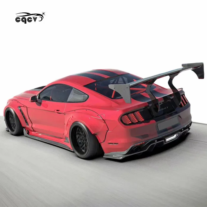 Body Kit for Ford Mustang in Robot Style Front Bumper Wide Arches Carbon Fiber Front Lip Rear Diffuser Side Skirts Rear Spoiler