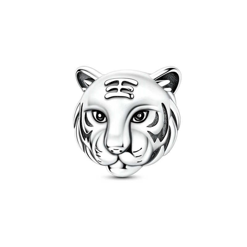 

925 Sterling Silver Charms Bead CZ Zircon Tiger Dangle Fit Original Bracelet DIY Women Jewelry Gift