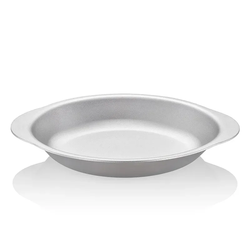 Keith Pure Titanium Plate - Seamless 2.0mm Grade 1 Titanium Dish Camping & Kitchen Dining Plate Non-Toxic Easy Clean Stackable