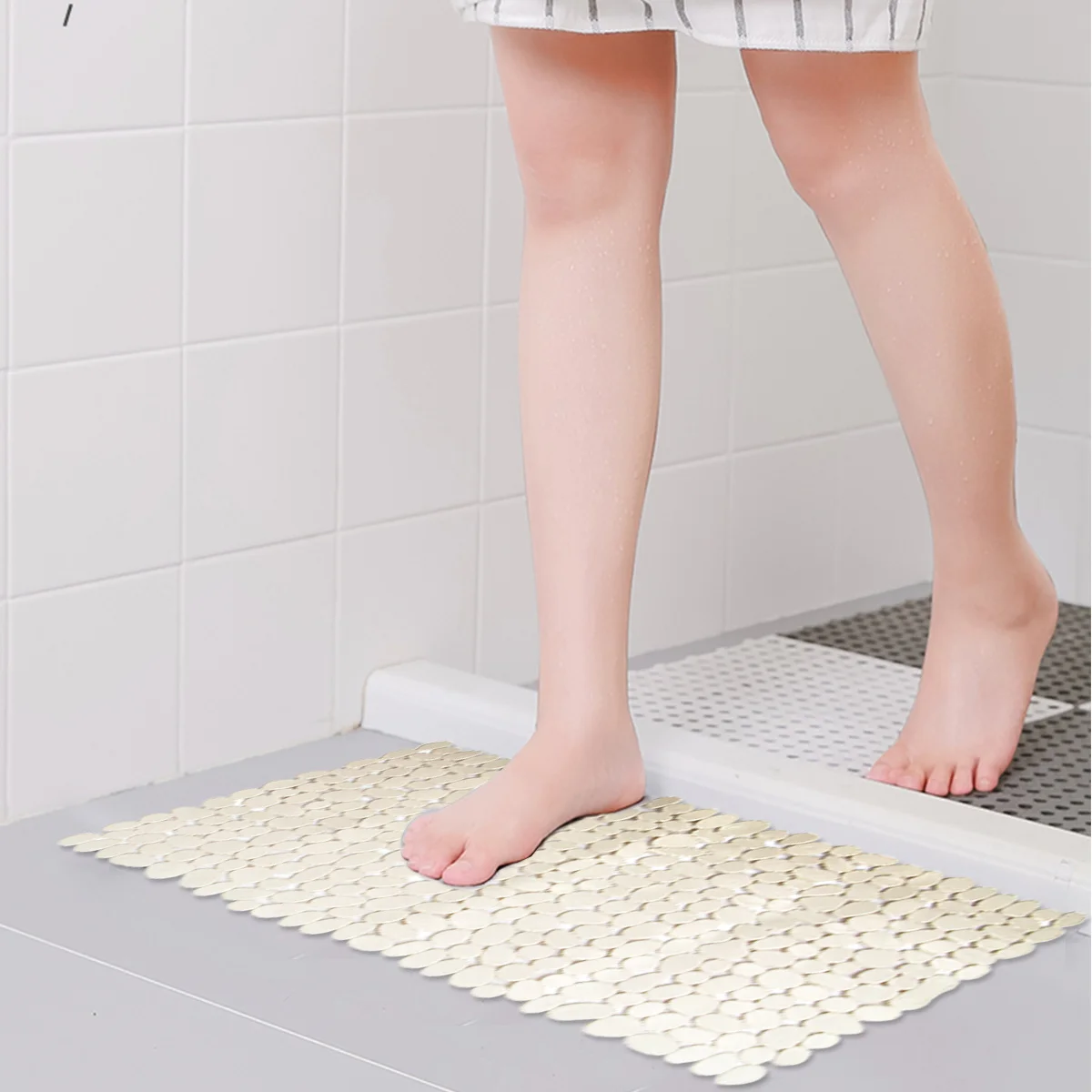 

Extra Strong Suction Anti-Slip Bath Mat 35X70Cm Pvc Pebble Surface For Bathrooms Showers Hospitals Spas Non-Slip