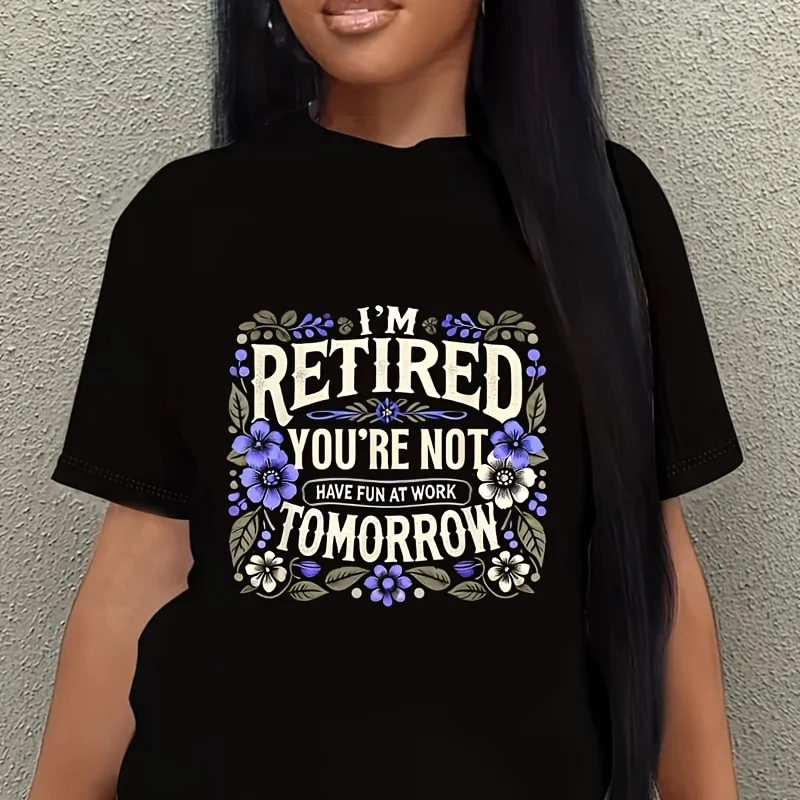 Retired Women Retirement Funny Retire 2025 Women's Plus Size T-Shirt 100% Cotton 220g
