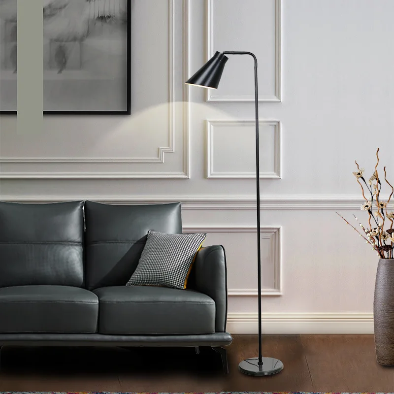 Nordic modern minimalist living room floor lamp work learning sofa piano reading bedroom bedside fishing vertical lamp