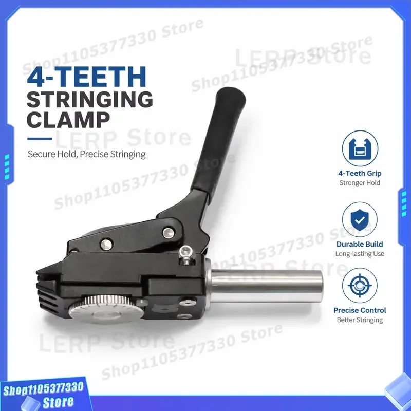 Adjustable 4 Tooth Threading Clip with Diamond Coating for Tennis Badminton Stringing Machine 12 to 12.3mm Non Slip Grip Tool
