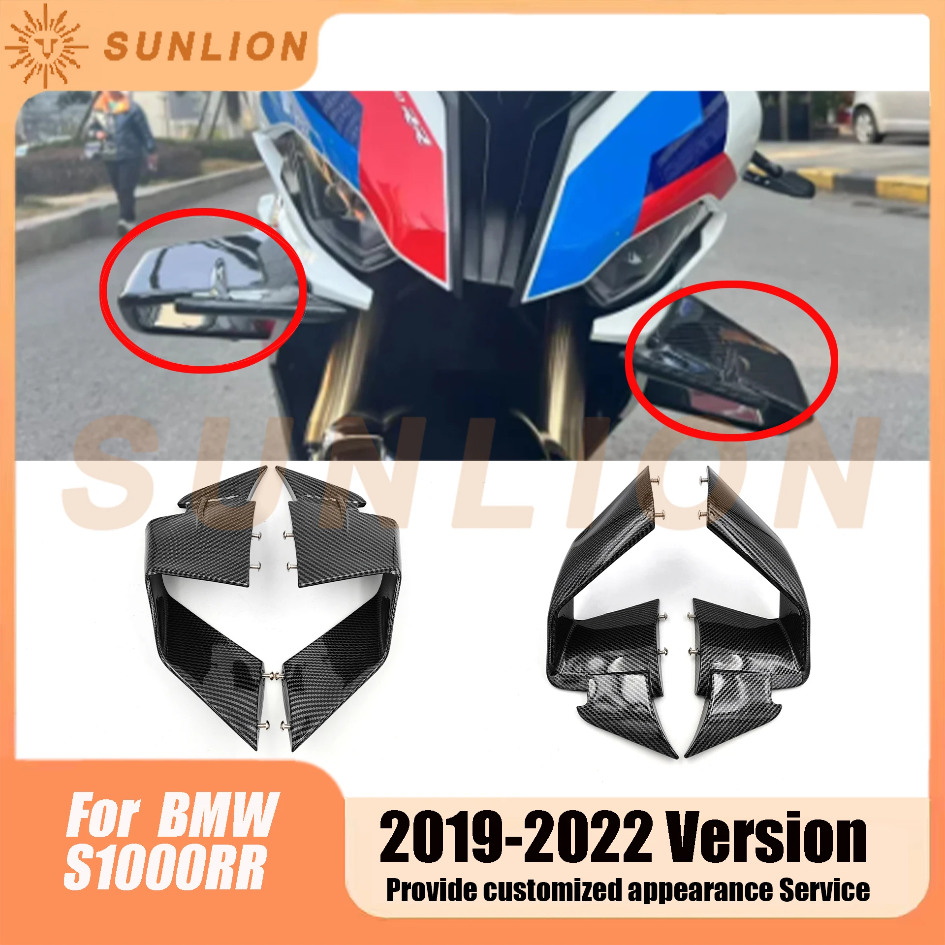 Winglet Aerodynamic Wing Deflector Spoiler for BMW S1000RR S1000 RR M1000RR 2019 2020 2021 2022 Motorcycle Fairing Side